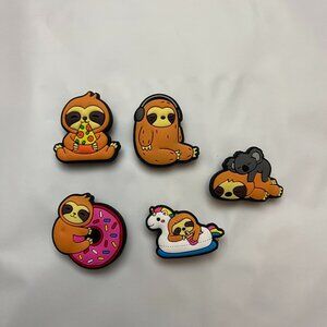 Shoe Charms Sloth - Lot of 5 Sloth Shoes Charms Lot #1